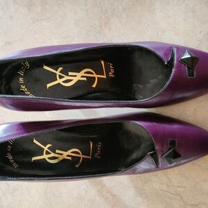 Yves Saint Laurent Purple Black Heels